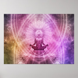 Spirituelle Yoga Meditation Zen Farblich Poster