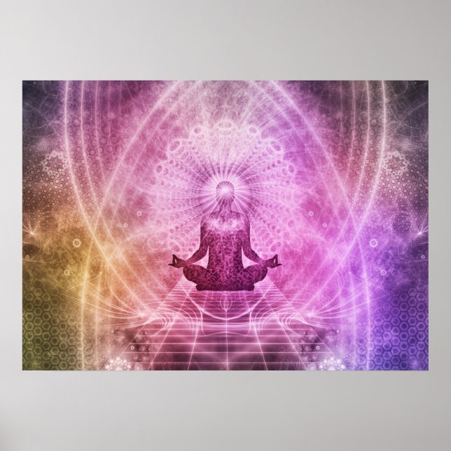 Spirituelle Yoga Meditation Zen Farblich Poster (Vorne)