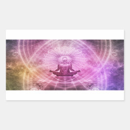 Spirituelle Yoga Meditation Zen Farblich Rechteckiger Aufkleber