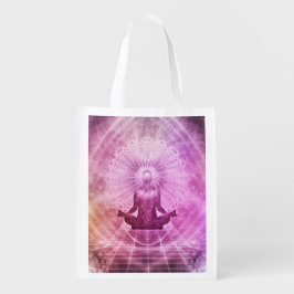 Spirituelle Yoga Meditation Zen Farblich Wiederverwendbare Einkaufstasche