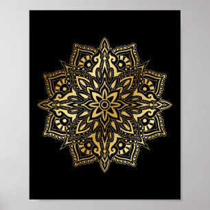 Spirituelle Yoga-Meditations-Mandala-Lotusblumen-Y Poster