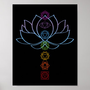 Spirituelle Zen-Lotusblume Chakren ausgerichtetes  Poster