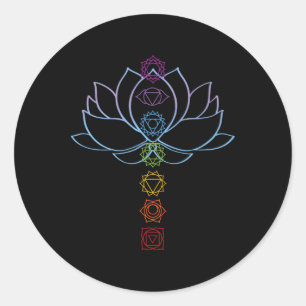 Spirituelle Zen-Lotusblume Chakren ausgerichtetes Runder Aufkleber