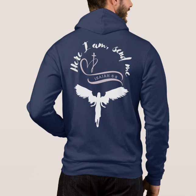 Spirituelle zip up Hoodie-Isaiah 6:8 Hoodie (Rückseite)