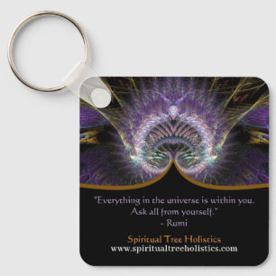 Spiritueller Baum des Fraktals Kunst Schlüsselanhänger