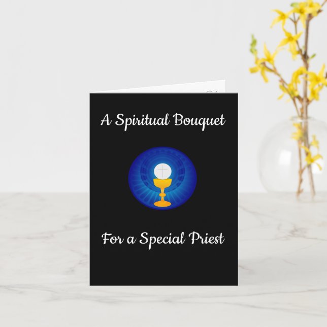 Spiritueller Bouquet für einen Priester Karte (Gelbe Blume)
