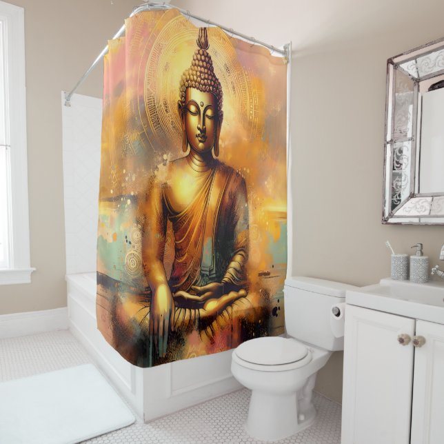 Spiritueller Buddha Duschvorhang (Beispiel)