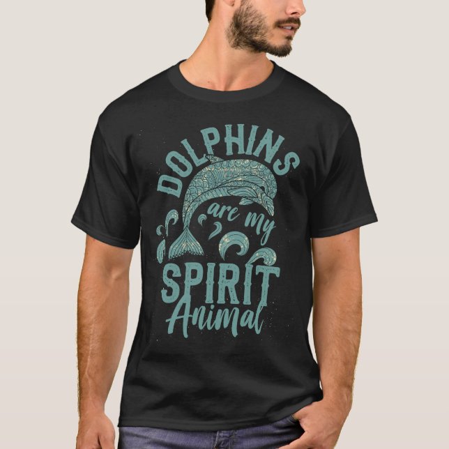 Spiritueller Delphin T-Shirt (Vorderseite)