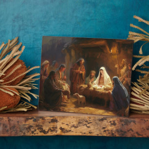 Spiritueller Jesus Manger Plaque Fotoplatte
