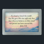 SPIRITUELLER JOHN 3:16 FOTO RECHTECKIGE GÜRTELSCHNALLE<br><div class="desc">Zeigen Sie mit diesem atemberaubenden Sonnenaufgang über dem Ozean das ursprüngliche Foto-Design mit der inspirierend Schrift Vers John 3:16 über T-Shirts und Geschenke und lassen Sie sich von Gottes Liebe und Segen erhoffen. Für Gott so liebte die Welt. Dieses ruhige John 3:16 Design wird ein wertvolles Geschenk, wenn Segen, dass...</div>