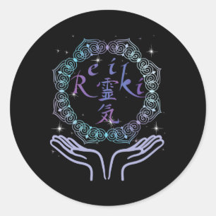 Spiritueller Lebensenergie-Heiler Reiki Runder Aufkleber
