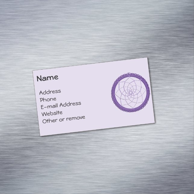 Spiritueller Lila amerikanischer Traumfänger Magnetische Visitenkarte (Beispiel)