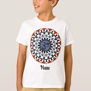 Spiritueller Mandala Yoga Om Blauer Rost individue T-Shirt