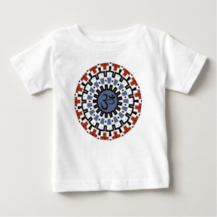 Spiritueller Mandala Yoga Om Rust Sky Blauer Stamm Baby T-shirt