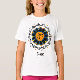Spiritueller Mandala Yoga Om Symbol Blau individue T-Shirt