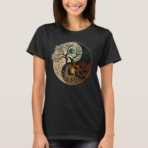 Spiritueller Yin Yang Buddhistischer Baum des Lebe T-Shirt