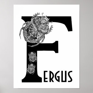 Spirituelles benutzerdefiniertes Kind F Name Furgu Poster