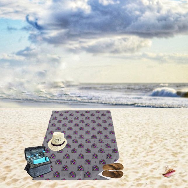 Spirituelles Fenster Strandtuch (Stained Glass Fun, in this Spiritual Window Beach Towel!)