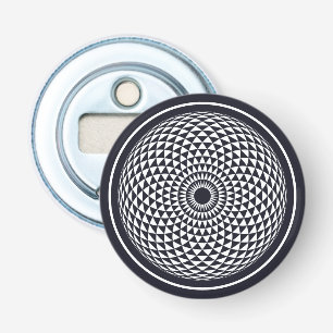 Spirituelles Grau Weiß Mandala Geometrisch Orienta Flaschenöffner