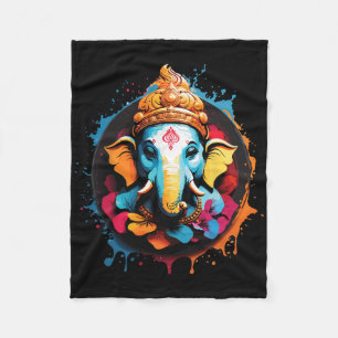 Spirituelles Hindu-Ganesh-Retro-Diwali-Fest-Yoga Fleecedecke