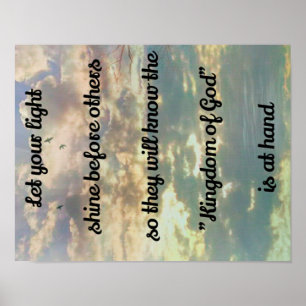 Spirituelles "Königreich Gottes" Zitat über Himmel Poster