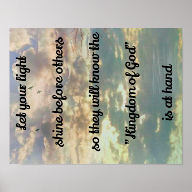 Spirituelles "Königreich Gottes" Zitat über Himmel Poster (Vorne)