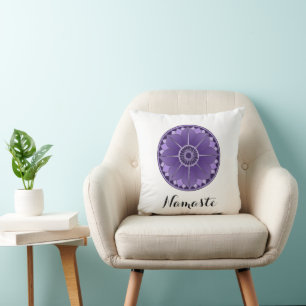 Spirituelles lila Mandala Namaste Kissen