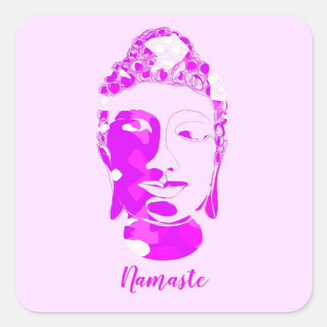 Spirituelles Rosa und Weiße Symmetrie Handgezeichn Quadratischer Aufkleber (Vorderseite)