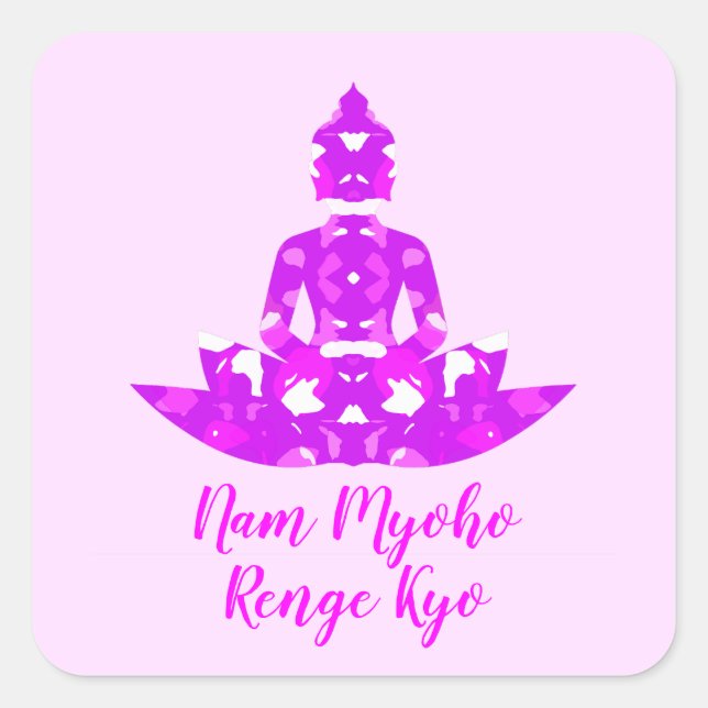 Spirituelles Rosa und Weiße Symmetrie Lotus Yoga Quadratischer Aufkleber (Vorderseite)