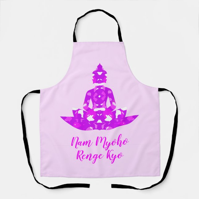 Spirituelles Rosa und Weiße Symmetrie Lotus Yoga Schürze (Vorderseite)