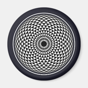 Spirituelles Schwarz-Weiß-Mandala-Geometrisches Gr Magnet