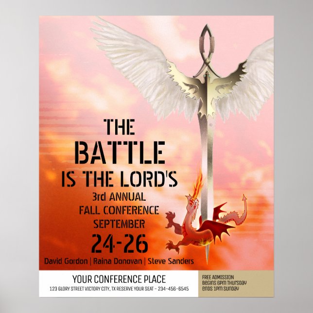 Spirituelles Schwert & Dragon Poster (Vorne)