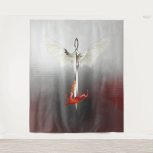 Spirituelles Schwert & Dragon Wandteppich