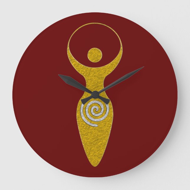Spirituelles Symbol - Göttin der Erde Gaya 1 Flame Große Wanduhr (Vorderseite)
