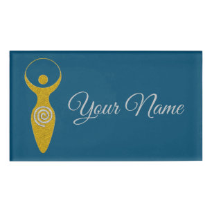 Spirituelles Symbol - Göttin der Erde Gaya 1 Flame Namenschild