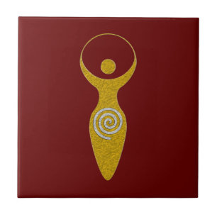 Spirituelles Symbol - Göttin der Erde Gaya 1 Neck  Fliese