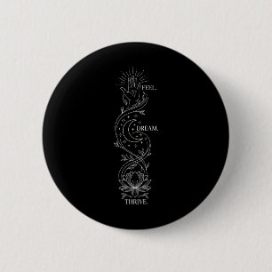 Spirituelles Yoga-Zitat Lotusblume und Mond Kunst Button