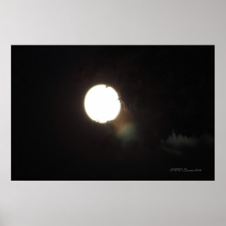 Spirituosen an einer mondbeleuchteten Nacht Poster