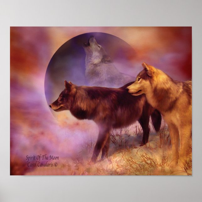 Spirituosen des Mondwolf-Kunstplakats/Print Poster (Vorne)