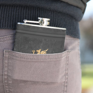 Spirituosen & Getränkeflaschen - Schwarz & Gold Flachmann