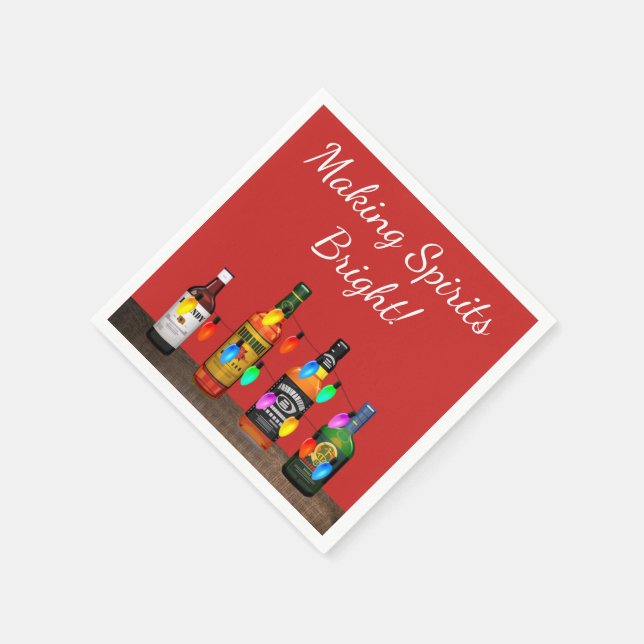 Spirituosen Glanz Weihnachten Spaß Cocktail Party Serviette (Ecke)