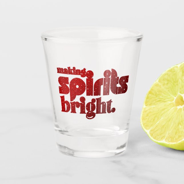 Spirituosen hell machen - Weihnachts Retro Schnapsglas (Vorderseite)