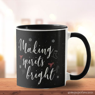 Spirituosen hellen Schwarz-weißen Niedlichen Weihn Tasse