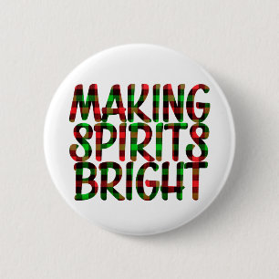 Spirituosen machen Bright Buffalo Karierte Weihnac Button
