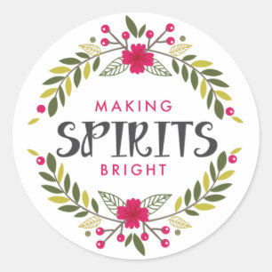 Spirituosen machen Bright Wreath Holiday Sticker
