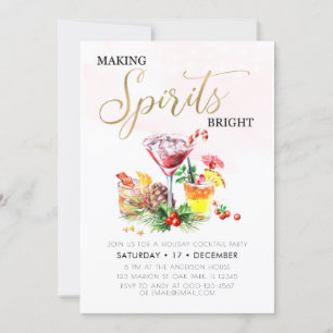 Spirituosen machen Brillantes Weihnachtscocktail-P Einladung