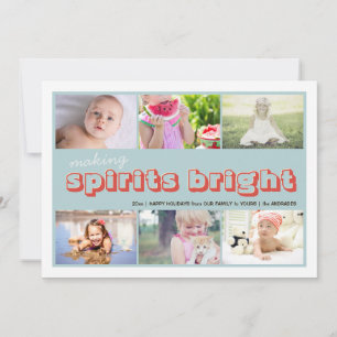Spirituosen machen Brille Kinder Weihnachts-FotoCo Feiertagskarte