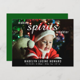 Spirituosen machen Gläseres Weihnachtsgeburt Foto Feiertagskarte