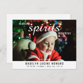 Spirituosen machen Gläseres Weihnachtsgeburt Foto Feiertagskarte