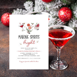 Spirituosen machen Gläserne Cocktails Weihnachts-P Einladung